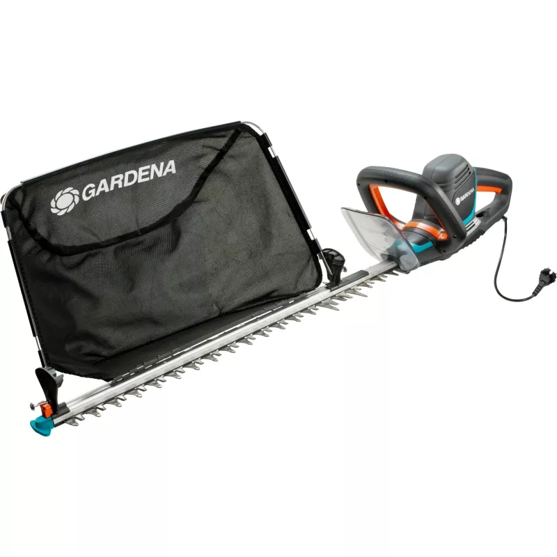 Gardena elektrinis gyvatvorių žirglys PowerCut 700/65, 65 cm, dviguba geležtė, 2.7 cm, oranžinė, juoda, mėlyna, 3.1 m/s², 87 dB