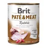 Šlapias šunų maistas Brit Paté & Meat Rabbit 800 g — paštetas su triušiena, 800 g, suaugusiems šunims, be grūdų, skardinė
