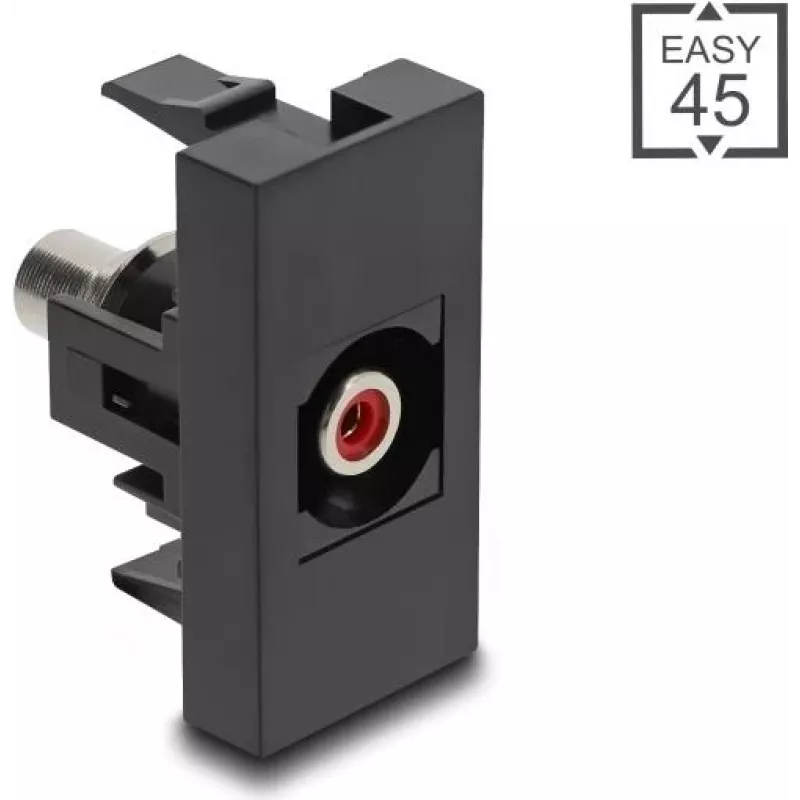 DeLOCK Easy 45 lizdas 2 x RCA juoda raudona moteriška