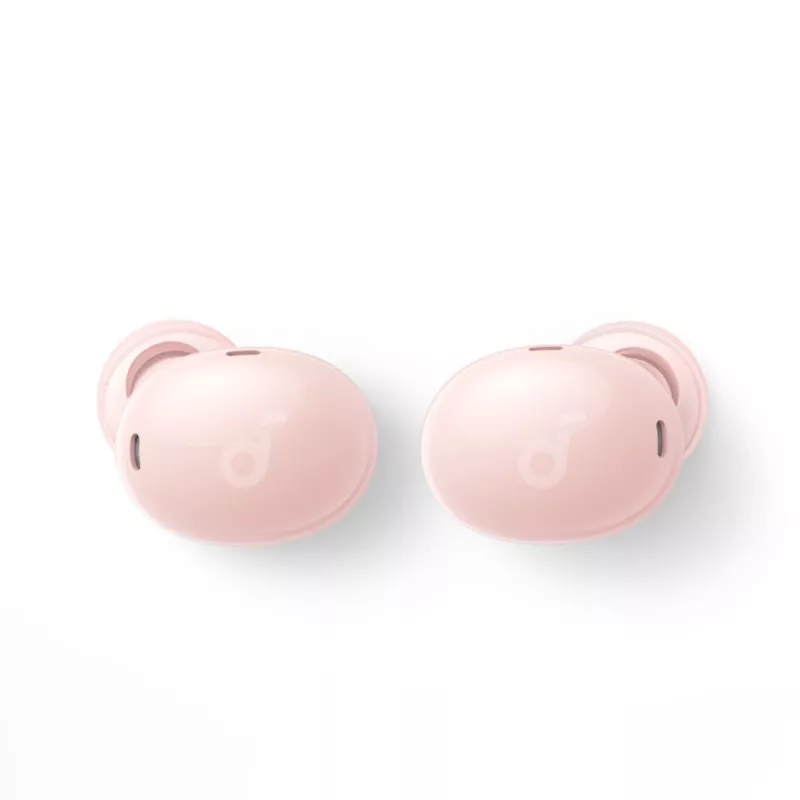 Į ausis įdedamas belaidis ausinių komplektas „Anker A30i“ – „Bluetooth“, intraauralinis, rožinis, skirtas skambučiams, muzikai ir sportui