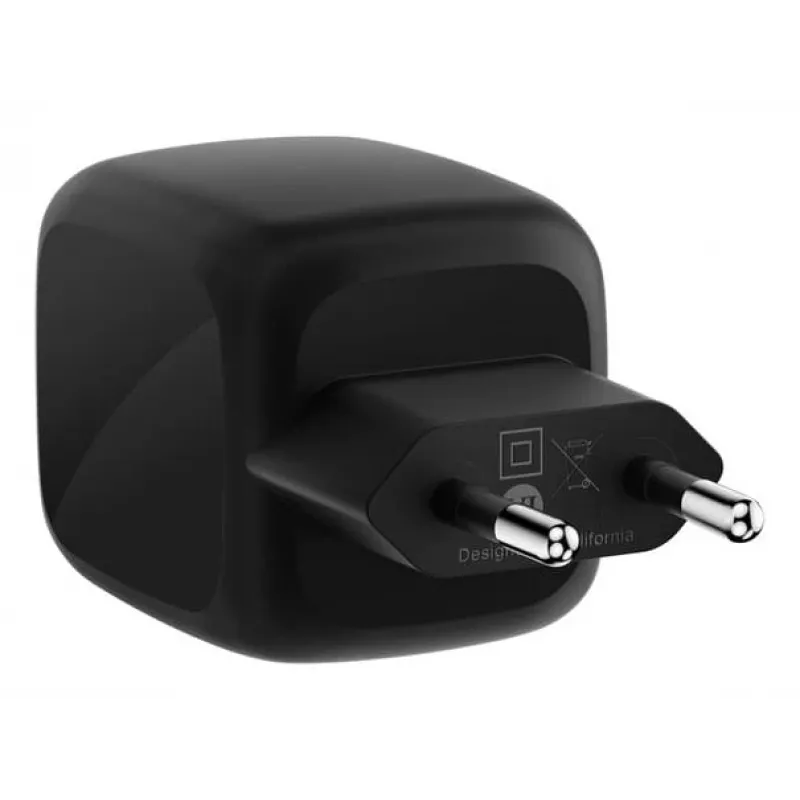 AC patalpų greitasis įkroviklis Belkin WCH020kqBK, 2× USB-C, universalus suderinamumas, maitinimo apsauga, juodas