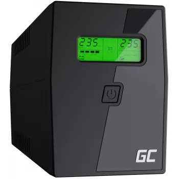 Nepertraukiamo maitinimo šaltinis Green Cell UPS02 0,8 kVA (480 W) linijinis-interaktyvus, LCD, 2x F tipo lizdai, USB-B, RJ-45, RJ-11