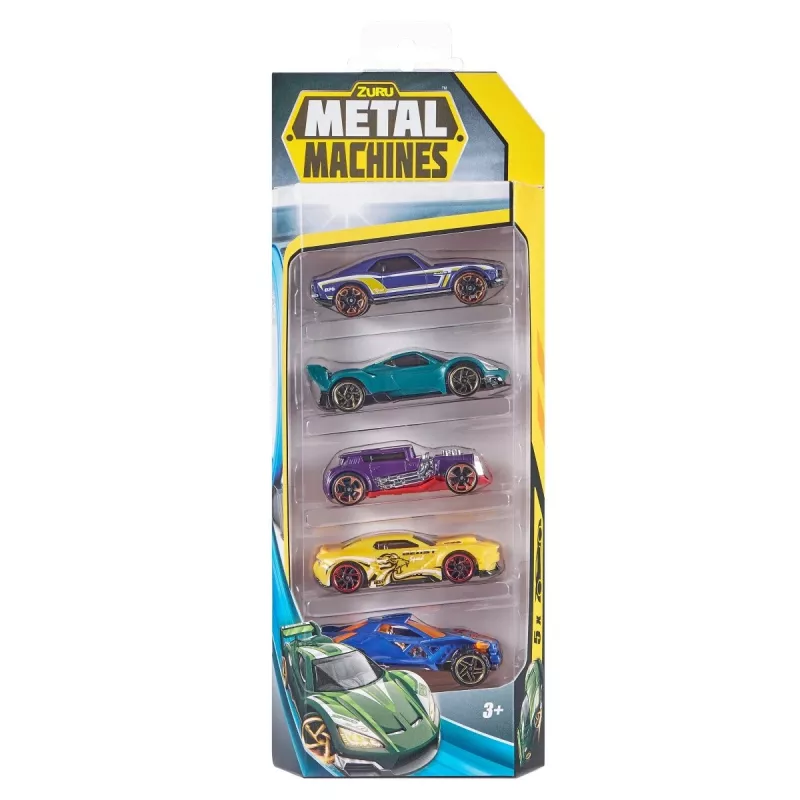 Metal Machines: 5 vnt. žaislinių automobilių rinkinys, 1:64, 1 serija - Asorti