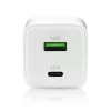 Sieninis įkroviklis everActive SC-450Q 45W 1×USB-C 1×USB-A Baltas