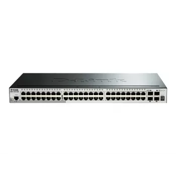 D-Link 52 prievadų „Gigabit“ sudedamas išmanusis valdomas jungiklis su 4 x 10G SFP+