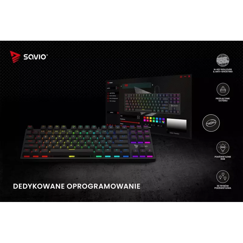Savio Mechanical klaviatūra RGB Tempest X2 Outemu Brown