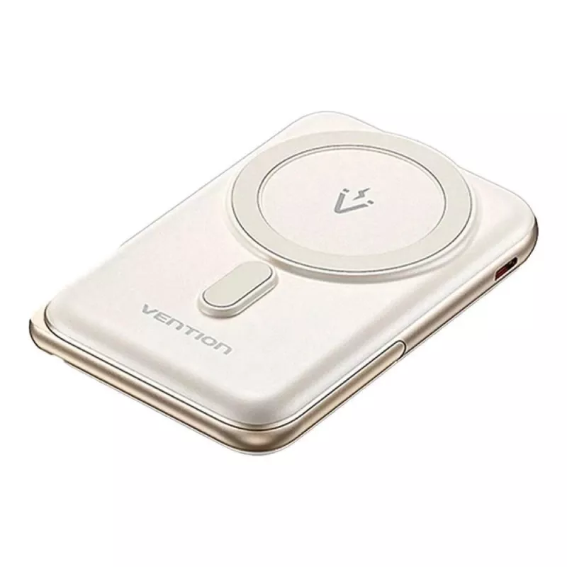Išorinė baterija Vention 10000mAh Magnetic Wireless 20W — 10000 mAh, 3 A išvestis, USB-C, balta