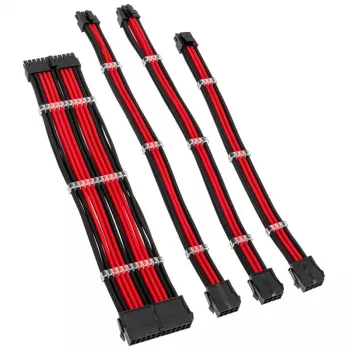 Kolink Core Standard pinto laido prailginimo rinkinys – Juoda / Lenktynių raudona, 24 kontaktų + 8 kontaktų + 6+2 kontaktų + SATA