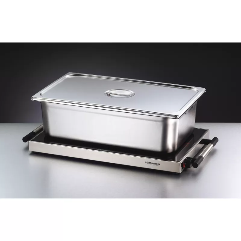 Maisto šildytuvas Rommelsbacher WPR 305/E — 300 W, 230 V, nerūdijantis plienas, stiklo korpusas, 640×345×50 mm