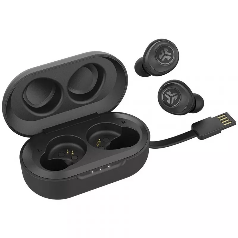 JLab JBuds Air True belaidės į ausis įdedamos ausinės USB Type-A Bluetooth juodos (IEUEBJBUDSAIRRBLK82)