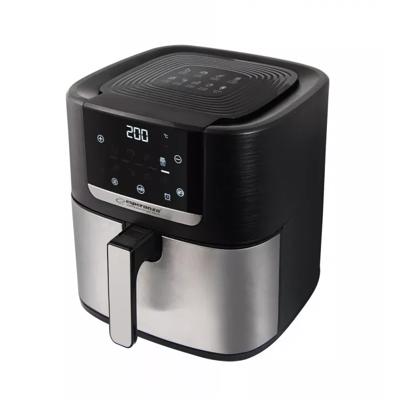 Karšto oro gruzdintuvė ESPERANZA EKA004 — 8 l, 1700 W, 8 programos, jutikliniai valdikliai, nerūdijantis plienas