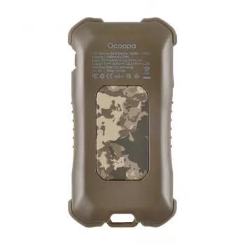 Elektrinis šildytuvas Ocoopa UT3201 Camouflage — nešiojamasis keraminis patalpų šildytuvas su 10 000 mAh išorine baterija ir iki 18 val. veikimo trukme