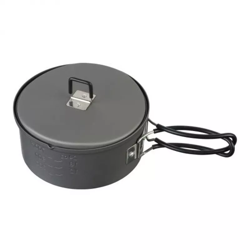 Puodas ESBIT PT1100HA stovyklavimo indai — aliumininis puodas 1,1 L, Ø14,8 cm, 227 g, juodas