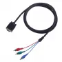 VGA į 3×RCA kabelis SBOX VGA-1022 M/M 2 m, VGA kištukas į tris RCA kompozitinius, 2 metrų ilgis