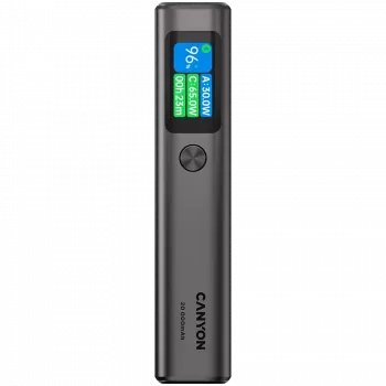 Canyon OnPower 230 - išorinė baterija - 20 000 mAh - ekranas - įvestis USB-C - išvestis 2x USB-C / USB-A - 130 W -