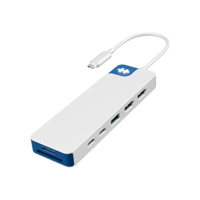Hyper HyperDrive Flex 9 prievadų dvigubos 4K HDMI dokas, baltas/mėlynas | HD4103BUGL | HDMI prievadų skaičius 2