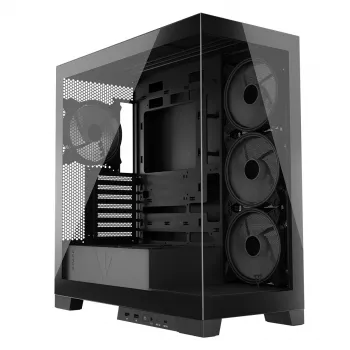 PC korpusas MODECOM Volcano SPACE APEX ARGB Midi Tower, grūdintas stiklas, USB-C, palaiko ATX/microATX/Mini-ITX, GPU iki 430 mm, CPU aušintuvas iki 180 mm
