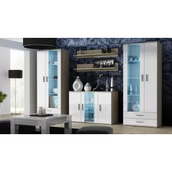 Cama Komoda 120 cm SOHO S7 sonomos ąžuolas/baltas blizgus