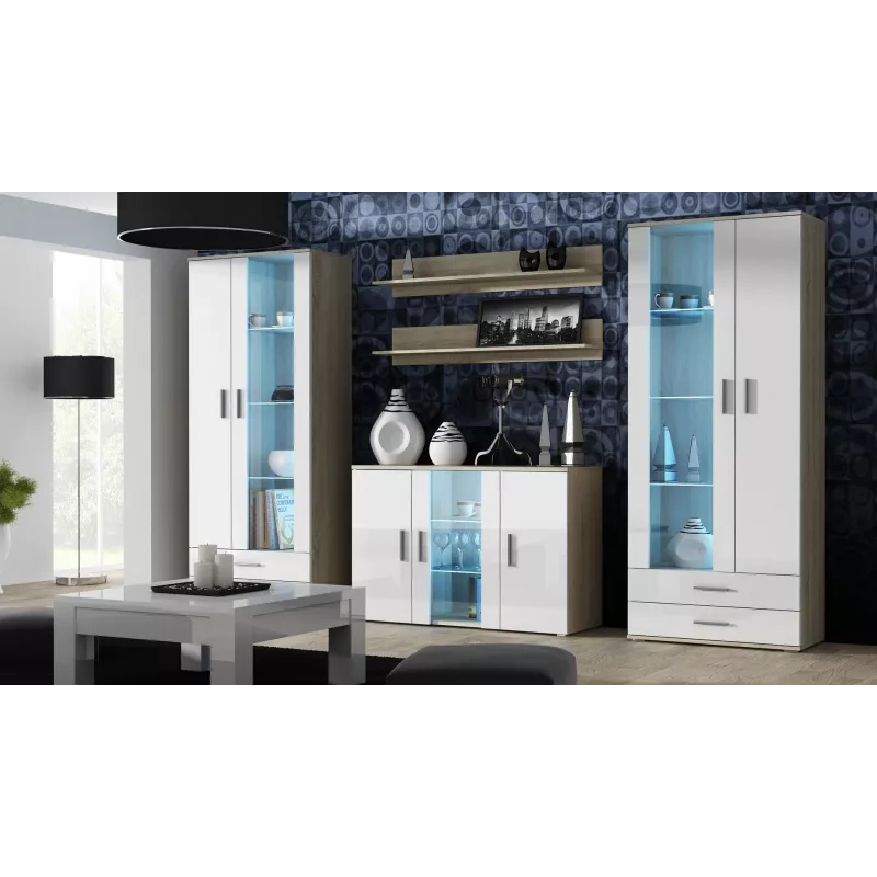 Cama Komoda 120 cm SOHO S7 sonomos ąžuolas/baltas blizgus
