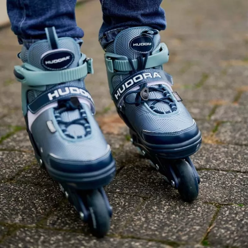 „HUDORA Leon 2.0“ riedučiai vaikams, reguliuojamas dydis 29–32, mėlyni/pilki