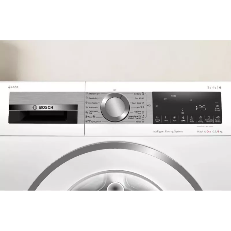 Bosch WNG254A9BY skalbimo-džiovinimo mašina 10,5 kg / 6 kg 1400 aps./min balta