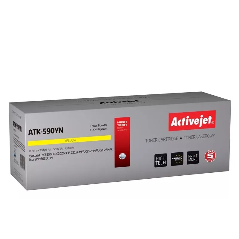 Activejet ATK-590YN dažų milteliai (pakaitalas Kyocera TK-590Y; Supreme; 5000 lapų; geltona)
