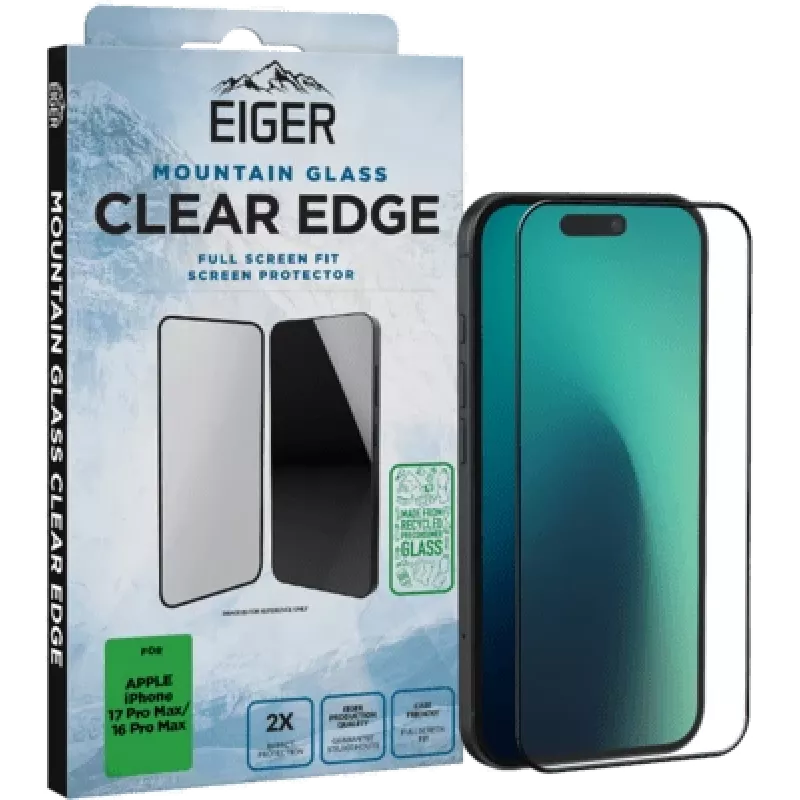 Stiklinis ekrano apsauga Eiger SP Mountain Clear Edge, skirtas iPhone 17 Pro Max (EGSP01064)
