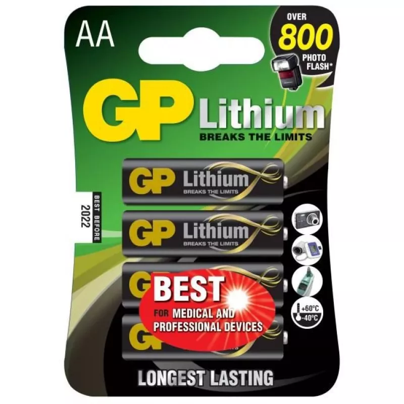 GP Batteries ličio pirminė AAA vienkartinė šarminė baterija (07015LF-C4)