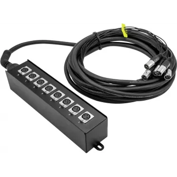Stagebox Omnitronic MUS-810 10 m, 8 kanalų scenos gyvatė, subalansuotos garso jungtys