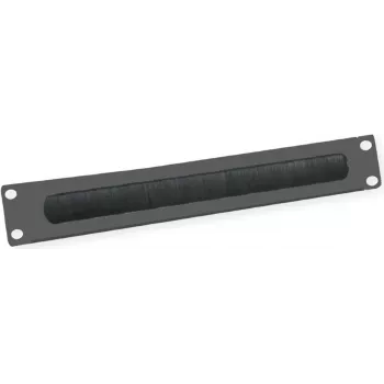 VALUE stovo dangtis su šepečiu kabelių įvedimui - RAL 9005 - 2U - 25.4/48.3 cm (10coliai/19colių)