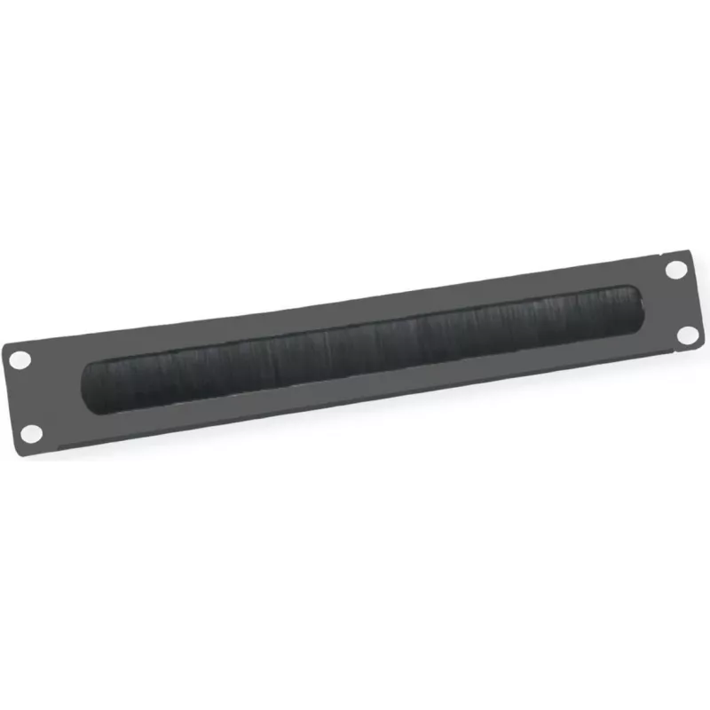 VALUE stovo dangtis su šepečiu kabelių įvedimui - RAL 9005 - 2U - 25.4/48.3 cm (10coliai/19colių)