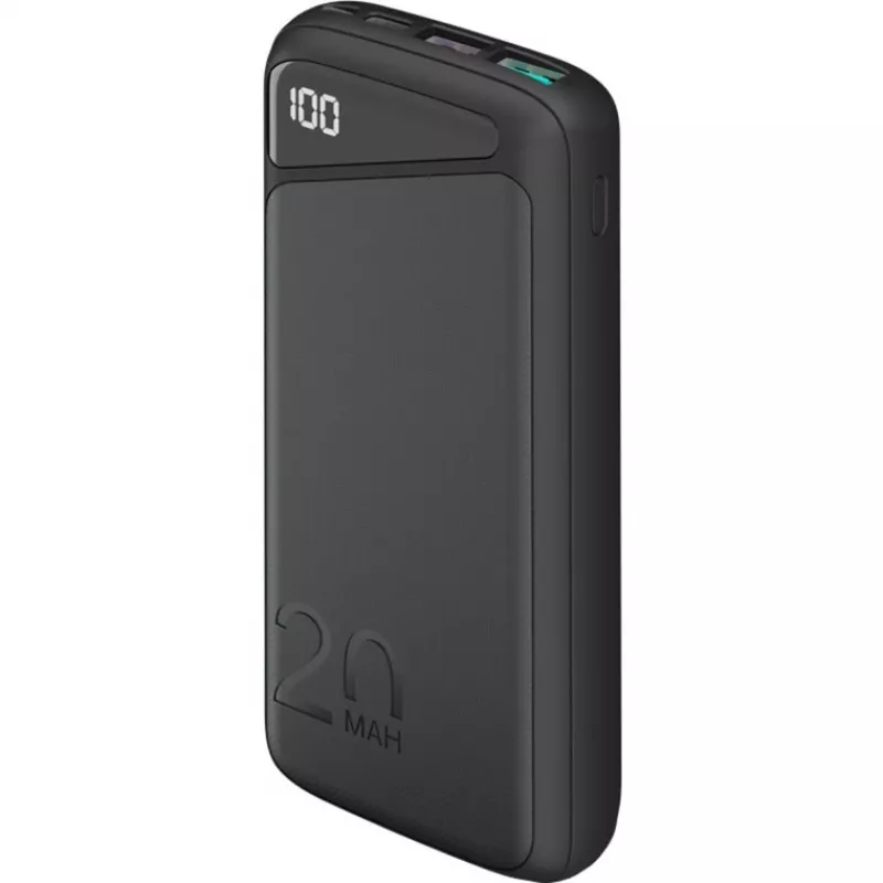 Greito įkrovimo išorinė baterija 20.000 mAh (juoda, PD, Quick Charge 3.0, Super Charge)