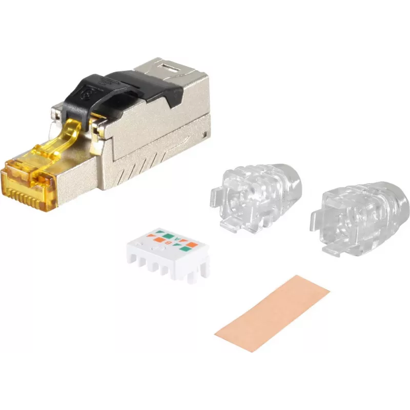 Tinklo jungtis helos RJ-45 M ekranuota Cat 8.1 didelės spartos eterneto jungtims