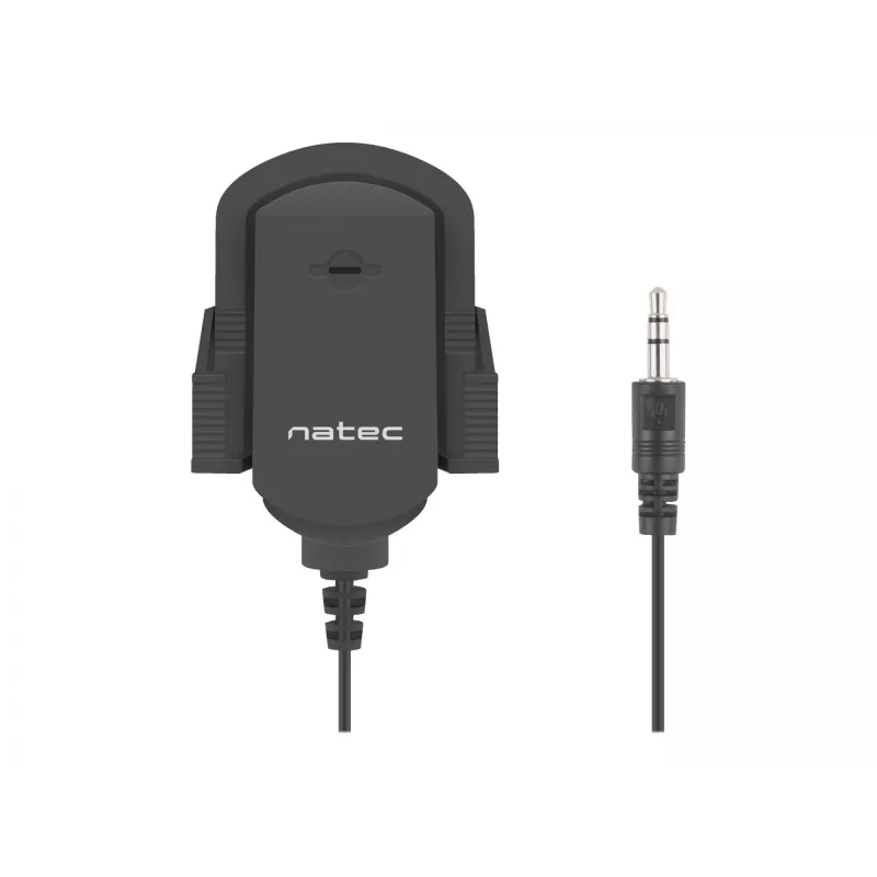 Pritvirtinamas mikrofonas NATEC NMI-1352, laidinis 3,5 mm, jautrumas -58 dB, 50–16000 Hz, 1,8 m kabelis, 20 g