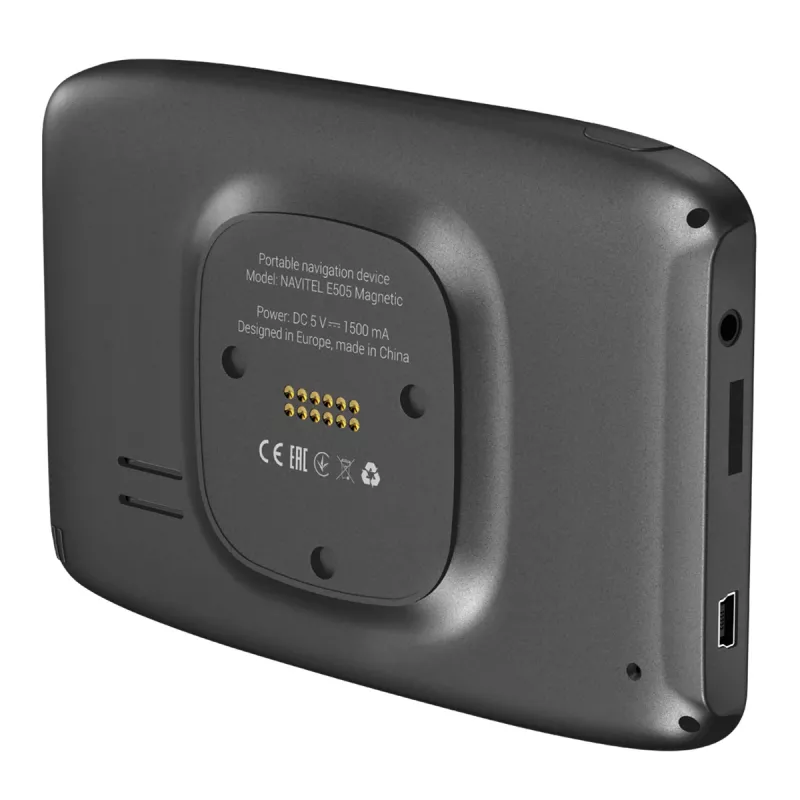 GPS navigatorius Navitel Navitel E505 Magnetic — 5 colių TFT jutiklinis ekranas, 8 GB, MicroSD, delninis/stacionarus, 161 g