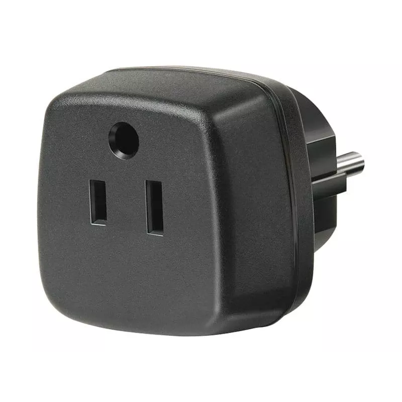 Keliautojų adapteris JAV, Japonijai / įžemintas kištukas, lizdo adapteris, juodas