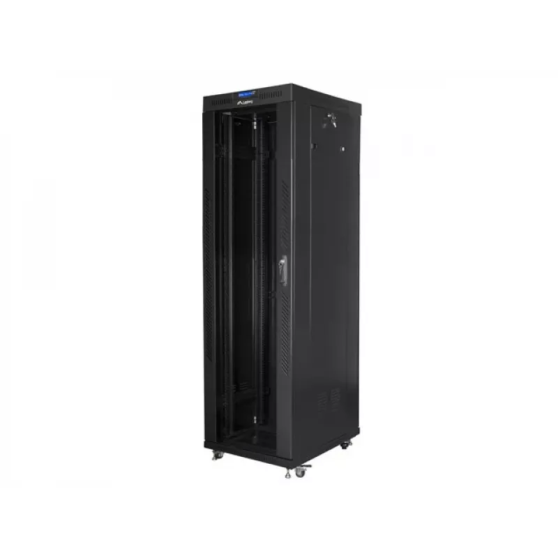 Laisvai pastatoma spinta LANBERG 42U FF01-6842-12BL 600×800×2127,5 mm, 1200 kg, IP20, raktinis užraktas, ratukai