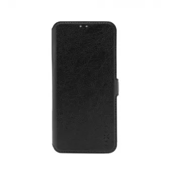 Odinis knygos tipo dėklas FIXED, skirtas Xiaomi Redmi 14C, juodas — priekinės ir galinės dalies apsauginis dangtelis