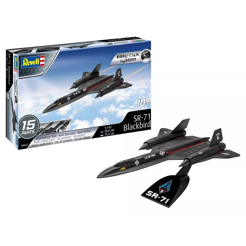 Revell 1/110 mastelio Lockheed SR-71 Juoda Bird Easy Click modelio rinkinys
