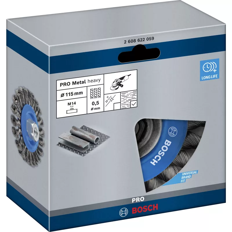 Vielinis šepetys Bosch 2 608 622 059 Skersmuo 11,5 cm Vielos storis 0,5 mm