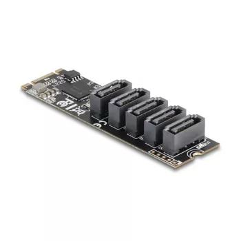 Vidinė SATA adapterio plokštė DELOCK 64241 M.2 (Key B+M) į 5x SATA su JMicron JMB585, LED indikatoriai, skirtas PC