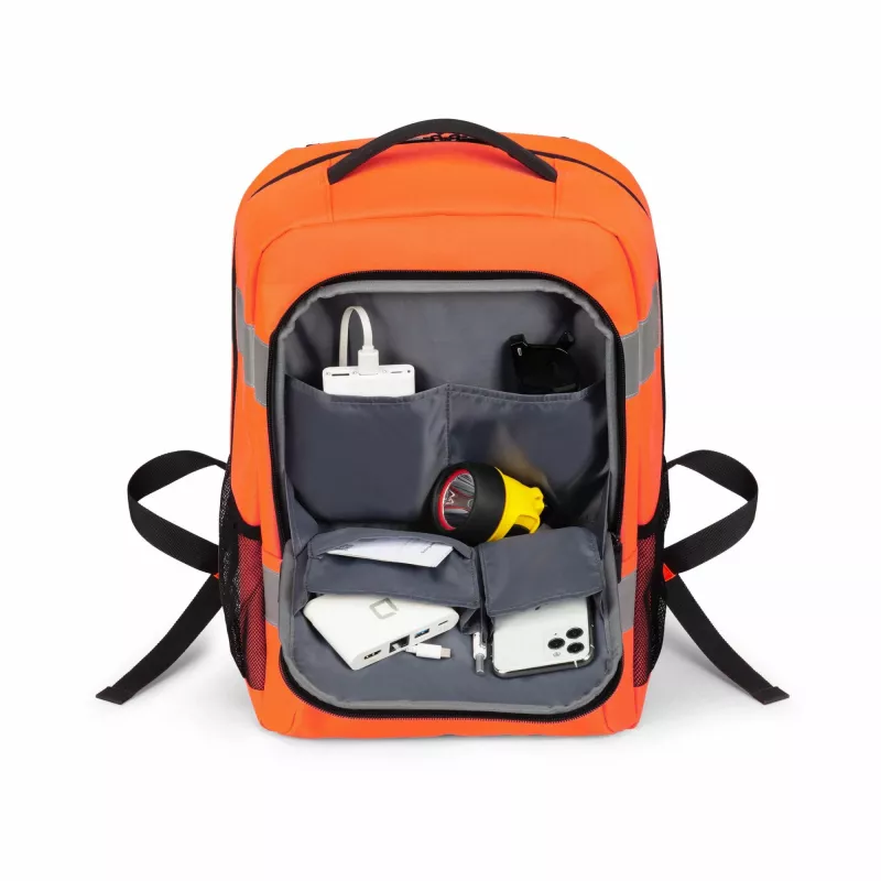DICOTA P20471-18 kuprinė juoda pilka oranžinė perdirbtas PET