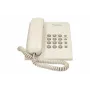 Analoginis telefonas Panasonic KX-TS500PDW — 16 mygtukų, baltas, stalinis/sieninis montavimas, 100 įrašų telefonų knyga