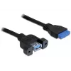 USB 3.0 F/F laidas DeLOCK 83118 0,5 m juodas