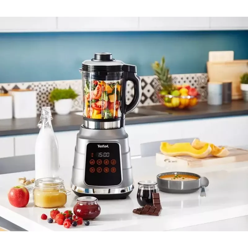 Stalinis trintuvas Tefal BL985A31 — 1300 W, 1,75 L stiklinis indas + 2 L Tritan indas, Trip'Ax 6 sparnų nerūdijančio plieno peiliai, vakuuminis maišymas
