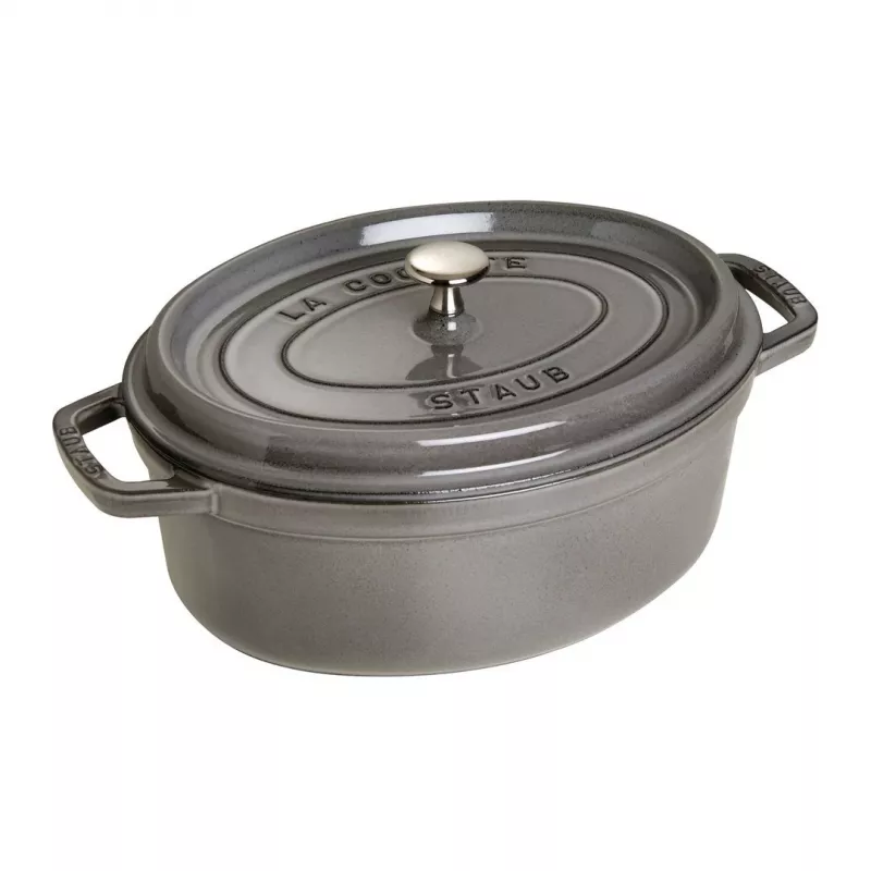 STAUB Ovalus ketaus puodas 3.2 l grafitas