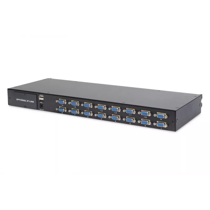 DIGITUS DS-72211-3US 19 colių 16 prievadų LCD KVM stovo konsolė