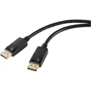 Renkforce DisplayPort kabelis, DisplayPort kištukas, 5,00 m, juodas, RF-5245270, DisplayPort 1.2, DisplayPort laidas (RF-5245270)