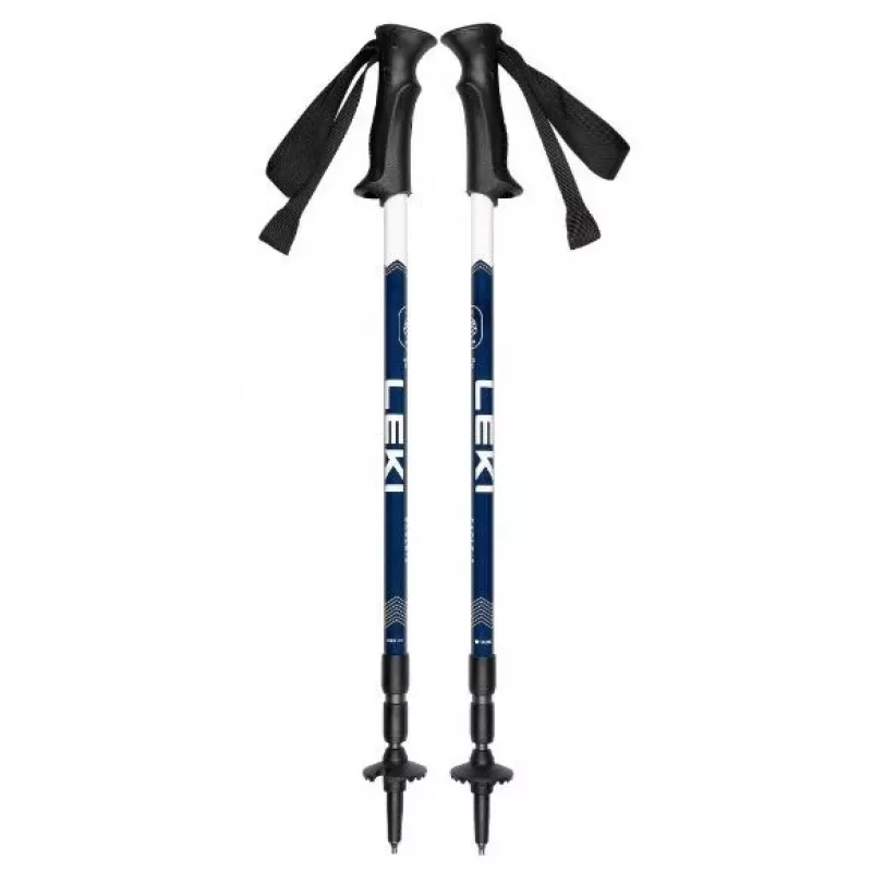 Leki EAGLE žygiavimo lazdelės, mėlynai baltos, reguliuojamos aliumininės, 3 segmentų, 110–145 cm, 270 g