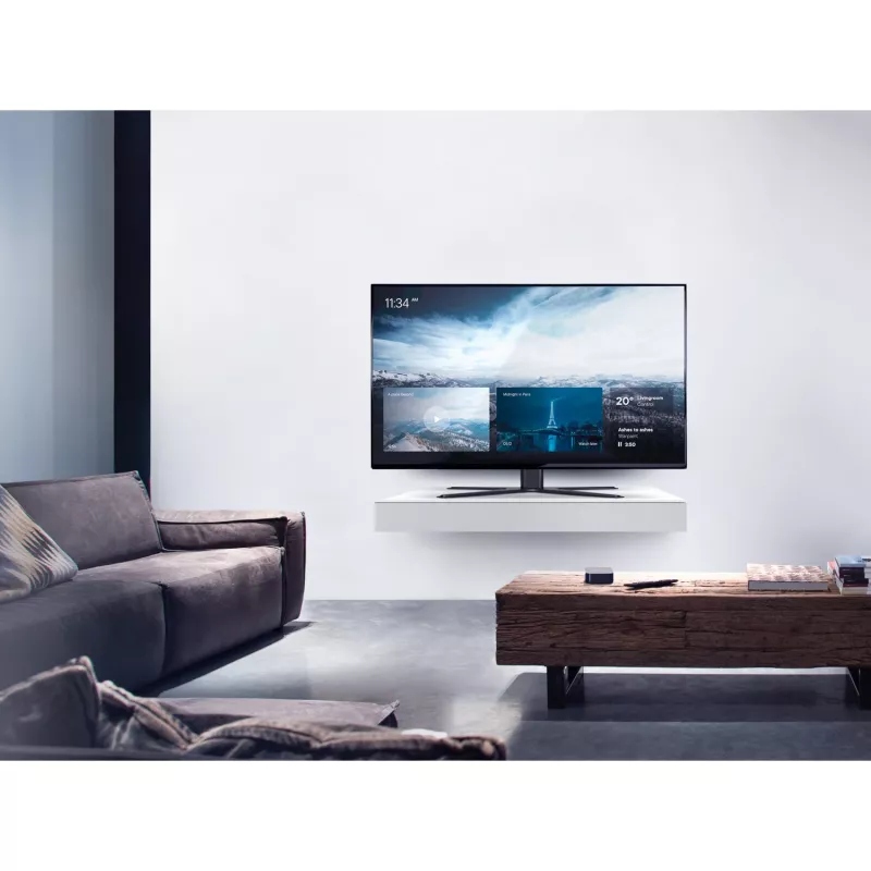 One For All stalinis stovas Base TV Holder SOLID – Tinka visų tipų televizoriams nuo 32 iki 65 colių – LCD/LED/Plazminis/OLED/QLED – sukasi (90°) pakreipiamas (15°) – Reguliuojamas aukštis – VESA 60